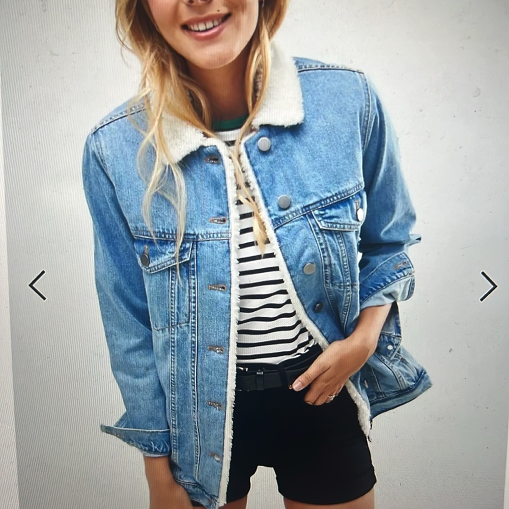 NWT ASOS oversized Denim jacket with shearling